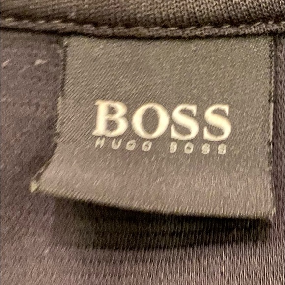 Boss Hugo Boss Mens 1/4 Zip Pullover / Black Ribbed Cotton Sweatshirt  / Size L - Picture 5 of 9